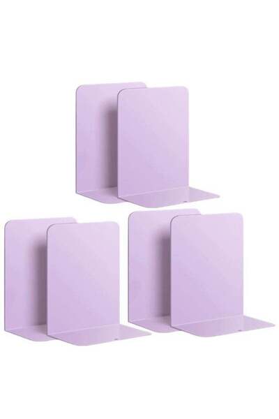 Generic Metal L-Shaped Bookends, 6-Piece Set for Desk Organization, Sturdy Ir...