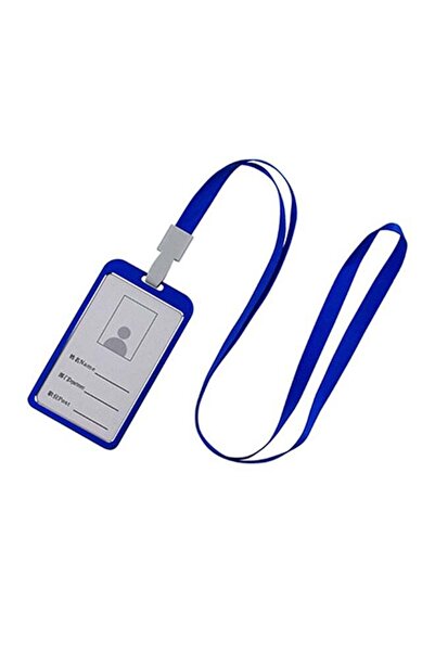 Generic Vertical Style Lanyard ID Card Holder Blue