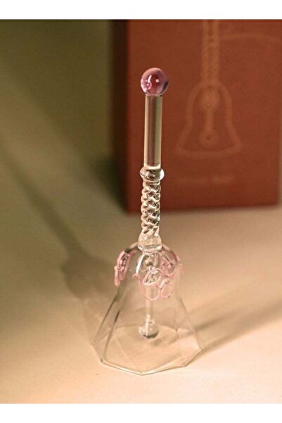 Generic Pink Glass Ringing Bell for Pooja & Mandir - Decorative Temple Bell f...