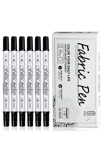 Generic 6 PCS Black Fabric Markers – Dual Tips Fabric Paint Pens – Waterproof...