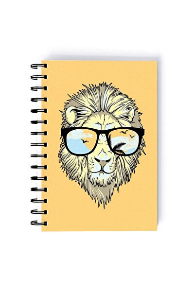 Generic Spiral A5 Notebook Animals Cartoon Lion Funny