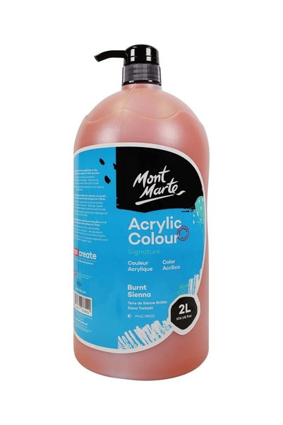 Generic Signature Acrylic Colour 2 Litre Content With Pump Burnt Sienna