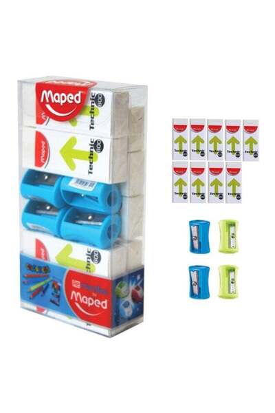 Generic 13-Piece School Stationery Set Blue/Green/White