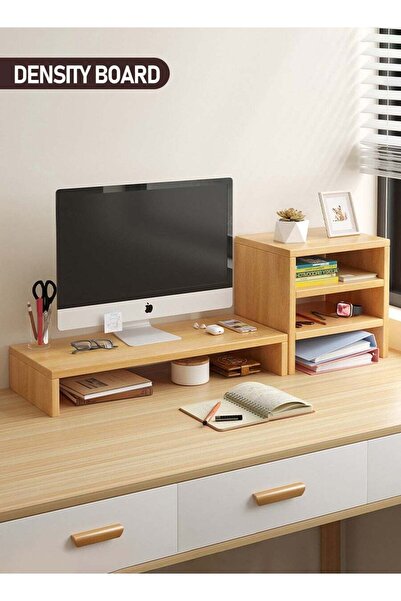 Generic Single Tier Computer Organizer + 3 Tier Storage Cabinet, Computer Mon...