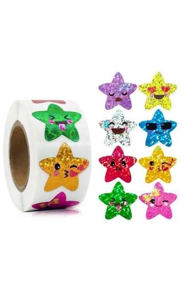 Generic 500Pcs Multicolor Smiling Stickers (8 Colors) Teaching Materials,1 In...