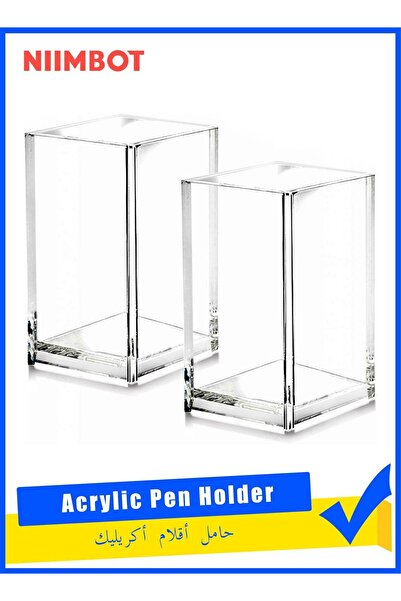 Generic 2 Pack Clear Acrylic Pencil Pen Holder Cup, Desktop Pencil Organizer ...