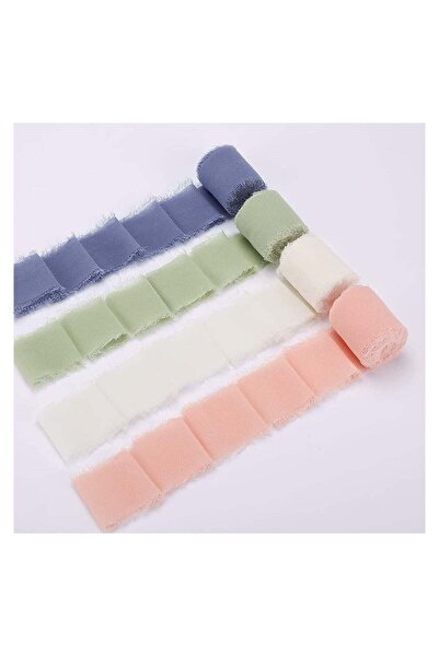 Generic 4 Rolls Handmade Fringe Chiffon Ribbon 4cm x 5M for Wedding Invitatio...