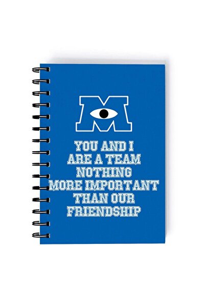 Generic Sully Face Printed Spiral A5 Notebook Blue/White/Black