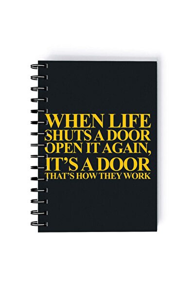Generic Spiral A5 Notebook Typography Motivational Quote When Life Shuts Door...