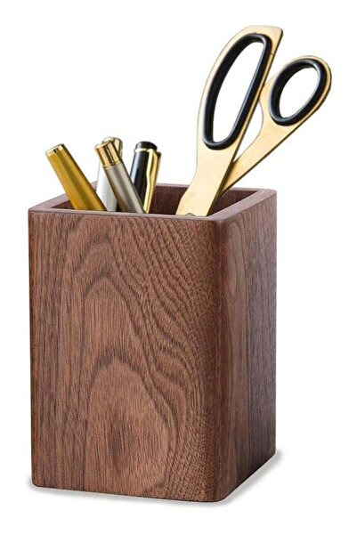Generic Wooden Pencil Holder, Stationery Organizer, Square Pen Cup Holder, Bl...