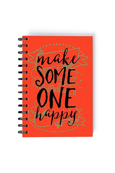 Generic Spiral A5 Notebook Funny Typography Cute Make Someone Happy Orange