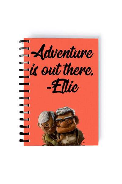 Generic Ellie Quote Printed Spiral A5 Notebook Peach/Brown/Grey