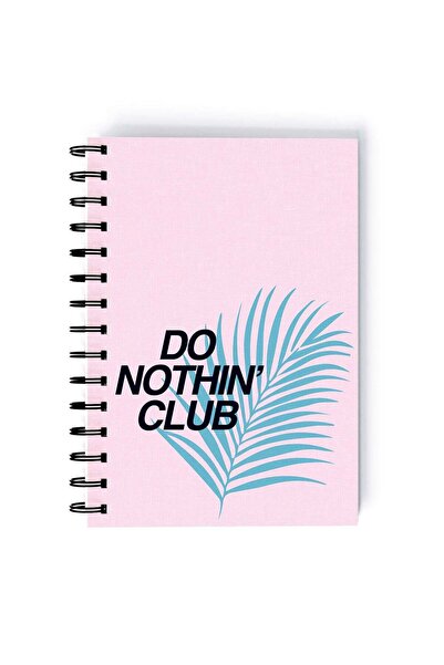 Generic Spiral A5 Notebook Typography Do Nothing Club Pink and Blue Aesthetics