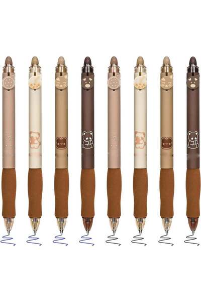 Generic 8 Pcs Cute Retractable Erasable Gel Pens, Blue and Black Ink Pen with...