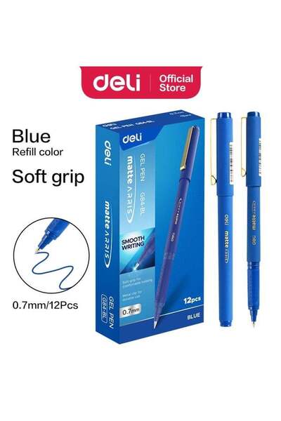 Generic Deli EG84-BL 0.7mm Gel Pen Blue 12pcs/box – ideal for professional wr...