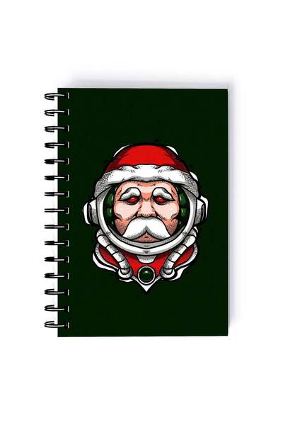Generic Spiral A5 Notebook Funny Animal Astronaught Santa Christmas Green