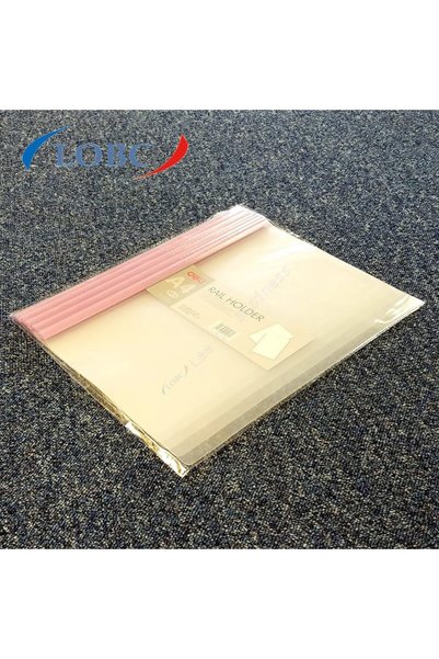 Generic DELI Plastic Sliding Report Folders - Pack of 5 (Pink)