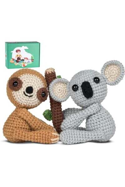 Generic Crochet Kit for Beginners Adults Kids, Cute Koalas Sloth Knitting Kit...