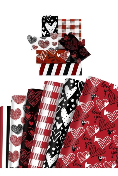 Generic 12 Sheet Valentine's Day Gift Wrapping Paper: Red Pink Heart Gift Wra...