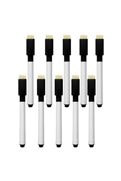 Generic 10-Piece Whiteboard Erasable Markers Black Ink For Kids