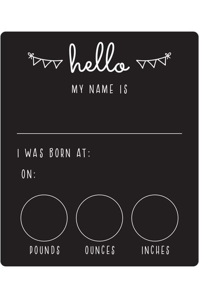 Generic ARS Hello My Name is Newborn Blackboard Sign / 10" x 12" Chalkboard S...