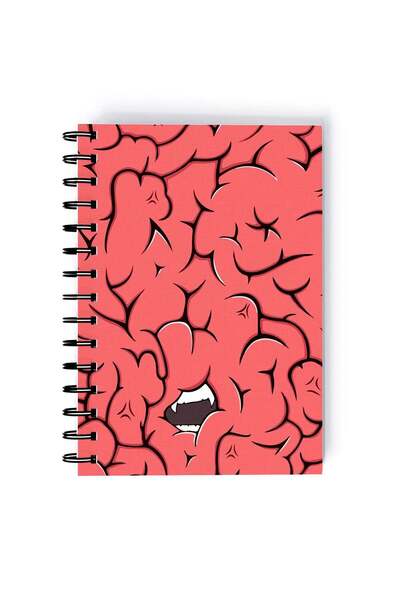 Generic Spiral A5 Notebook Zombie Undead Brains Pink