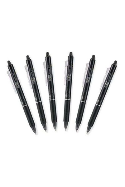 Generic 6-Piece Frixion Clicker Erasable Gel Pens Black/Grey
