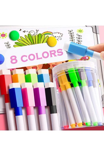 Generic [24 pcs] 3 Sets of 8 Vibrant Colors with Storage Bucket,Low-Odor, Bui...