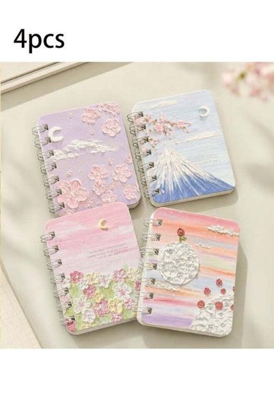 Generic Pocket Notebook 4 Pack, Small Notebook A7 Spiral Memo Pad With Lined ...