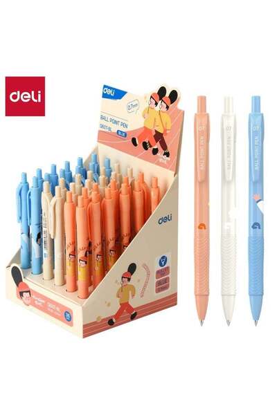 Generic Deli Q60T-BL Cute Retractable Ballpoint Pens, 0.7mm Blue Ink, Smooth ...