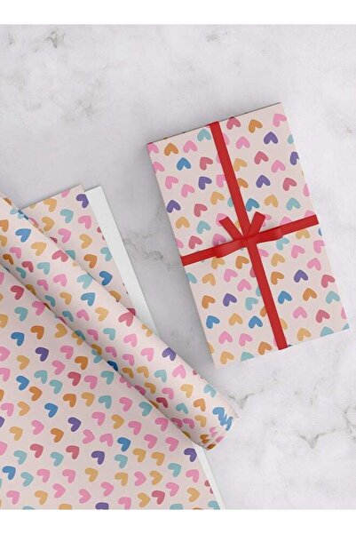 Generic Heart Wrapping Paper Pack – 4 Premium Sheets (50 x 70 cm Each), Cute ...