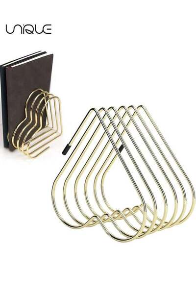 Generic Metal Book Ends, Decorative Bookends for Shelves, Non Skid Book Holde...