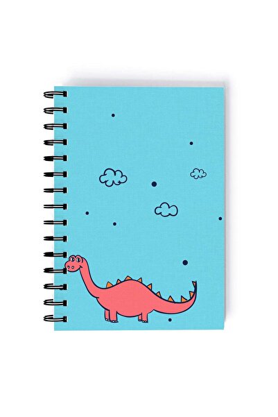 Generic Spiral A5 Notebook Cute animal Dinosaur Pink and blue Aesthetics