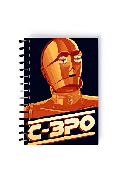 Generic Spiral A5 Notebook Star Wars C-3PO Face Mandalorian