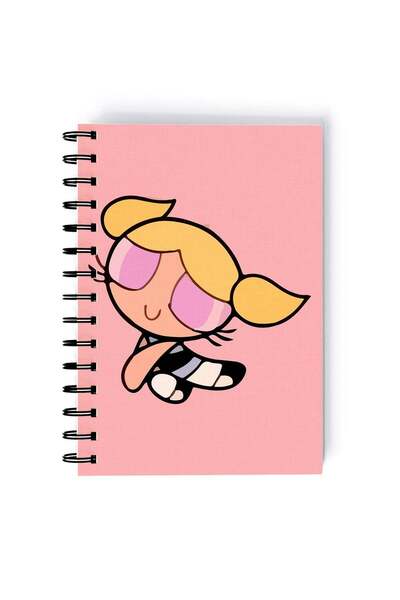 Generic Power Puff Girls Cartoon Printed Spiral A5 Notebook Green/Pink/Black