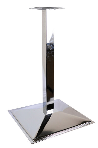 71 CM KARE ORTADAN KAFE BİSTRO RESTORANT MASA AYAĞI PRAMİT TABAN 40 CM X 40 CM ORTA PROFİL 6 CM X 6 CM KROM