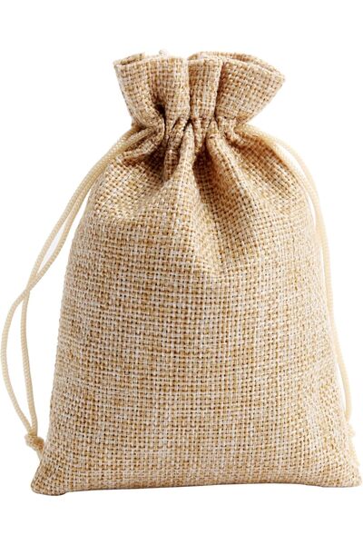 Generic Red Dot Gift® Pack of 25 Burlap Gift Bags with Drawstring - 10x15cm G...