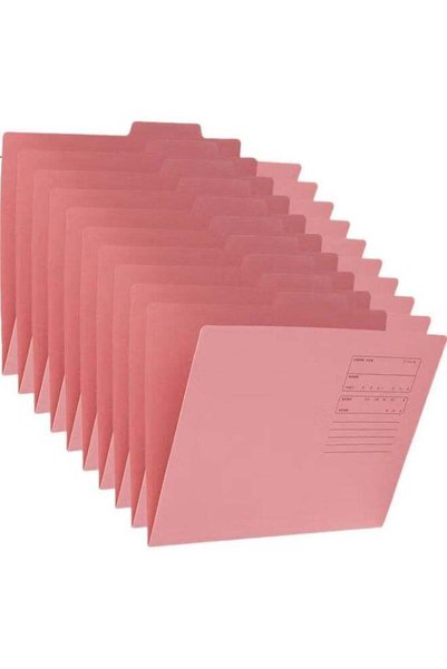 Generic Makino Paper File Folders With Colored Inner Pages, Single-Sheet Docu...