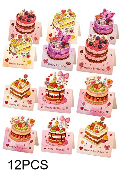 Generic 12 pcs Birthday Cards, Greeting Birthday Cards Set for Her Him Women Men