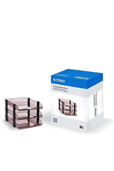 Generic Maxi 3 Layers Plastic Document Tray Dark Brown, Suitable For A4 Document
