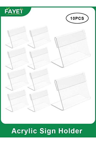 Generic 10 Pack Clear Acrylic L-Shape Table Tent Sign Holders, Mini Horizonta...