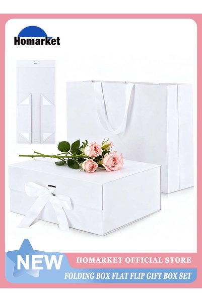 Generic Luxury Magnetic Gift Box, Pink Large Gift Box with Ribbon,Folding Gif...