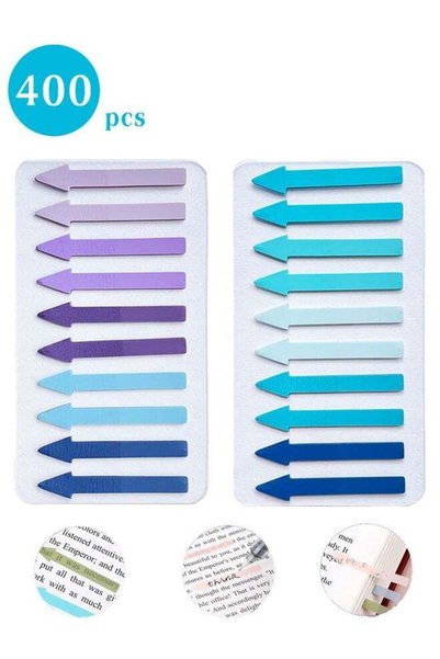 Generic 400 Pcs Colored Flag Sticky Tabs Reusable, Transparent Arrow Flags fo...