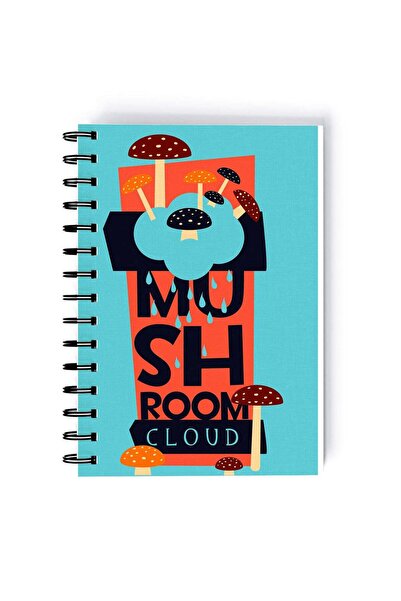 Generic Mushroom Cloud Design Rectangle Spiral A5 Notebook Multicolour