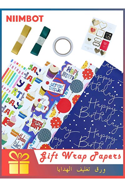 Generic 10 Pcs Gift Wrapping Paper Set for Kids, 70×50cm Durable Gift Wrap fo...