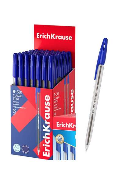 Generic 50-Piece R-301 Stick Ballpoint Pens 1.0mm Tip Blue Ink