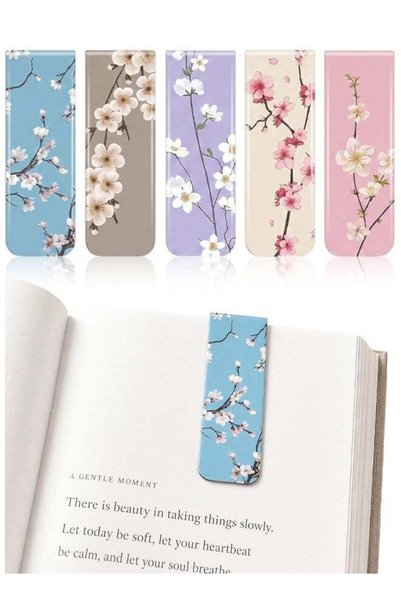 Generic 5 Pcs Magnetic Bookmarks Floral Magnet Page Markers Cute Book Marks f...