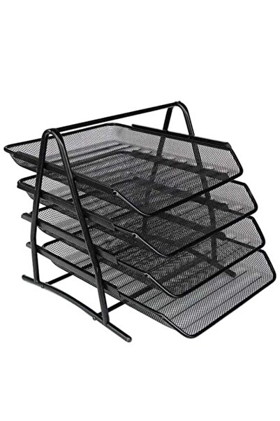 Generic 4 Tier Mesh Letter Tray, Desk File Organizer Storage Sliding Paper So...