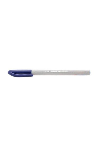 Generic Pack Of 12 Tri-Mate Ballpoint Pen White/Blue