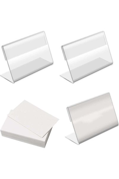 Generic 20 Pcs Sign Display Holder, Mini Clear Acrylic Holder With Blank Labe...